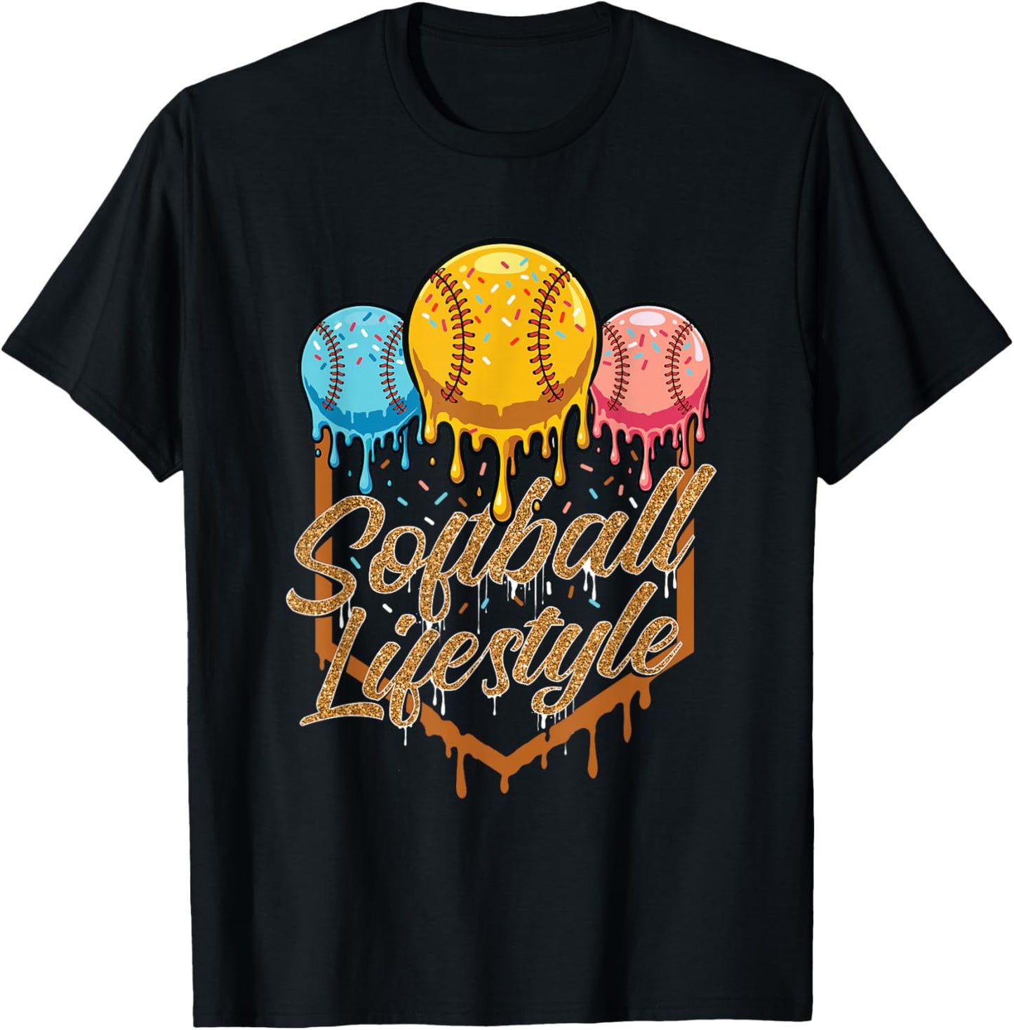 Softball Lifestyle - Softball Lover Softballer T-Shirt - T-Shirt | Black