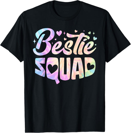 Best Friend Matching Bestie Squad BFF Cute Funny Tie Dye T-Shirt - T-Shirt | Black