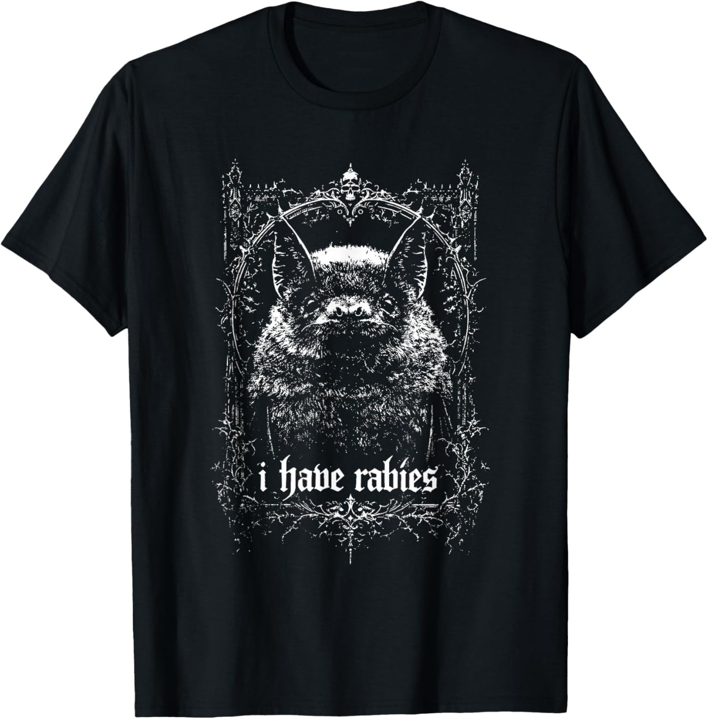 I Have Rabies Bat Unhinged Meme Weird Dark Humor T-Shirt - T-Shirt | Black