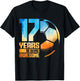 17th Birthday Boy Girl Soccer Player Football 17 Years Old T-Shirt - T-Shirt | Black
