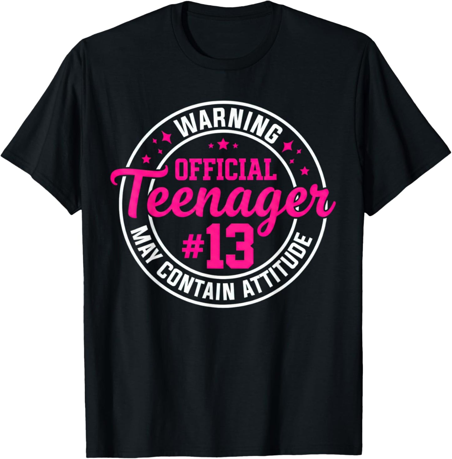 13th Birthday Girl 13 Years Old Official Teenager Birthday T-Shirt - T-Shirt | Black