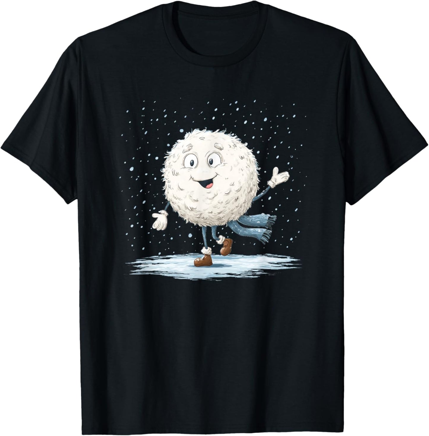 Funny Cartoon Snowball Costume for Boys and Girls T-Shirt - T-Shirt | Black