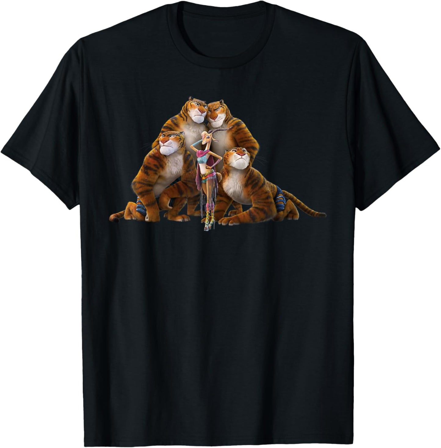 Disney Zootopia 2 Gazelle & Tiger Dancers Festival Concert T-Shirt - T-Shirt | Black