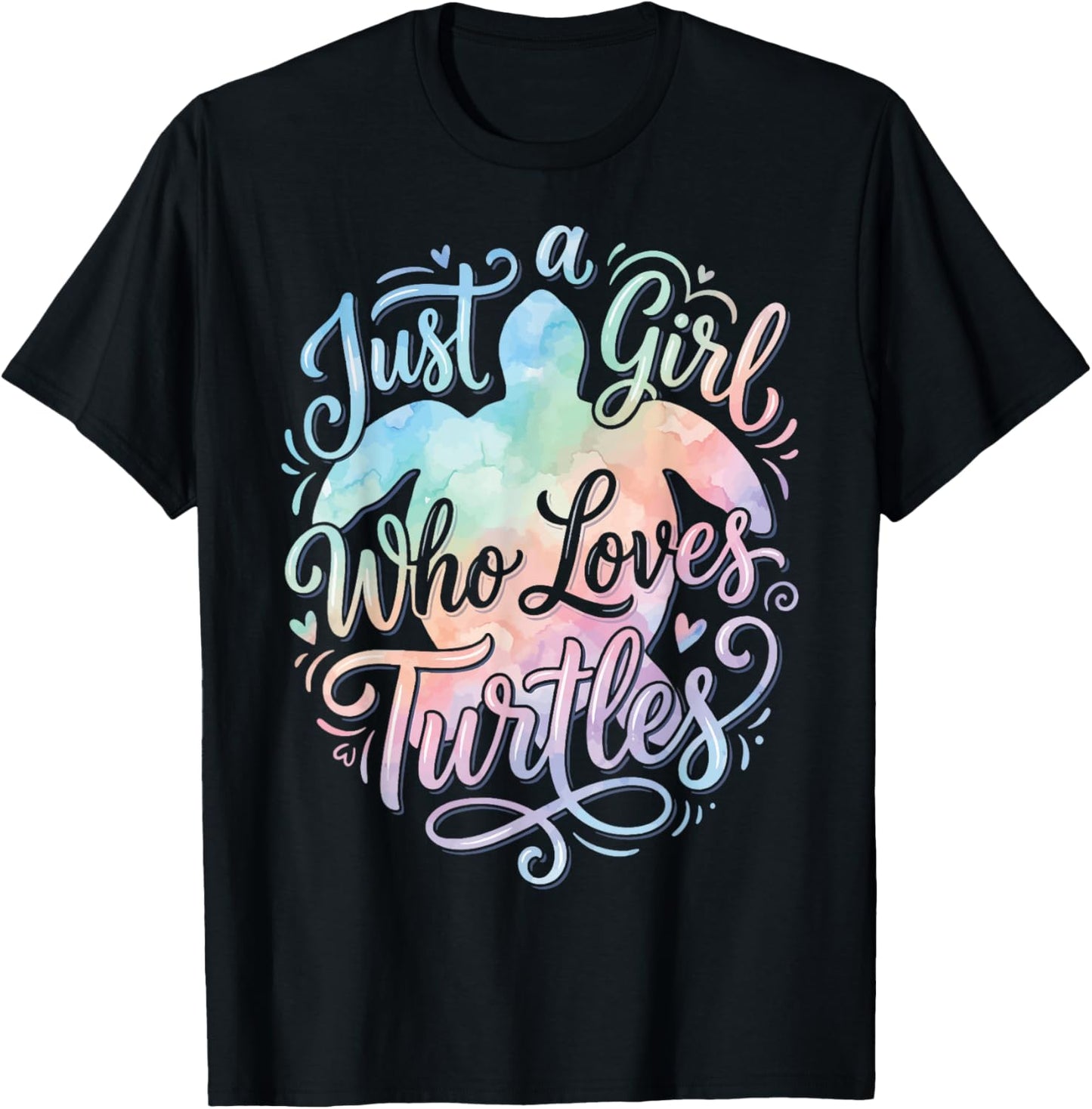 Just A Girl Who Loves Turtles T-Shirt - T-Shirt | Black