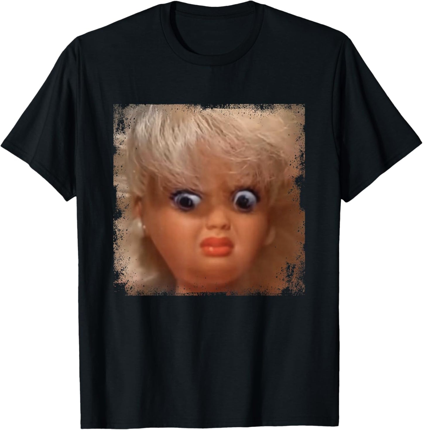 Funny Doll Face Meme T-Shirt - T-Shirt | Black