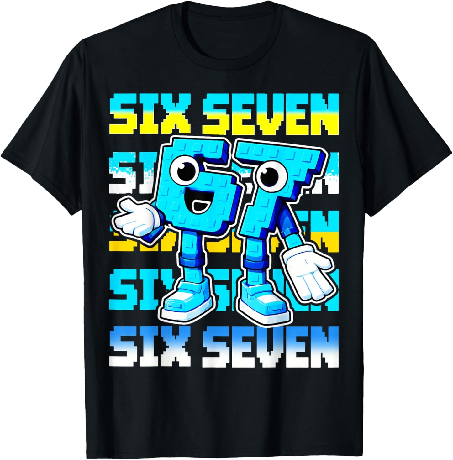 SIX Seven 67 Italian Brainrot Meme Gifts for Boy Kids T-Shirt - T-Shirt | Black