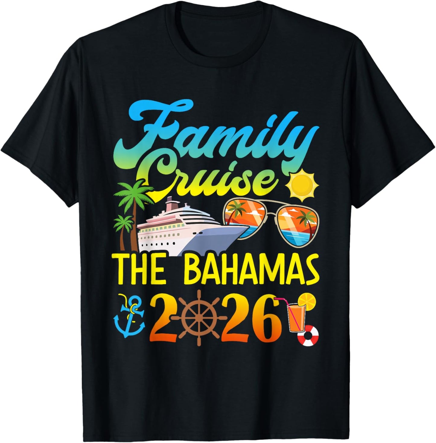 Bahamas Family Cruise 2026 T-Shirt - T-Shirt | Black