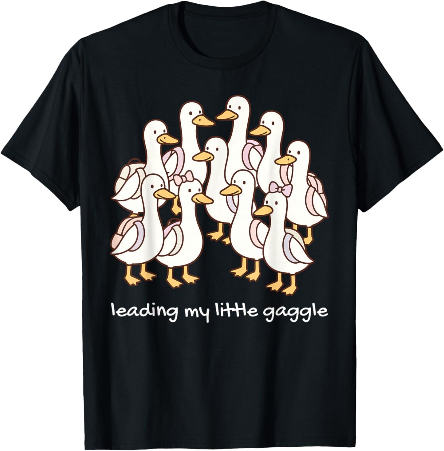 Leading My Little Gaggle Silly Goose Student Group Matching T-Shirt - T-Shirt | Black