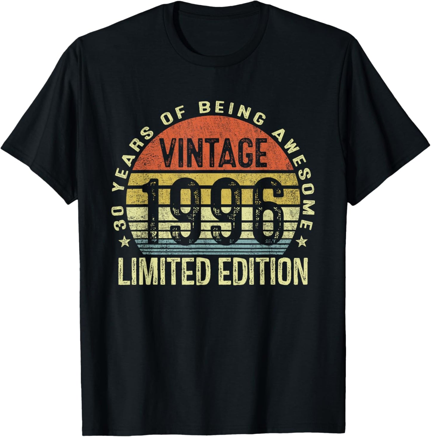 Vintage 1996 Limited Edition 30 Year Old Gifts 30th Birthday T-Shirt - T-Shirt | Black