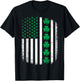 Retro US American Flag with Shamrocks for St Patricks Day T-Shirt - T-Shirt | Black