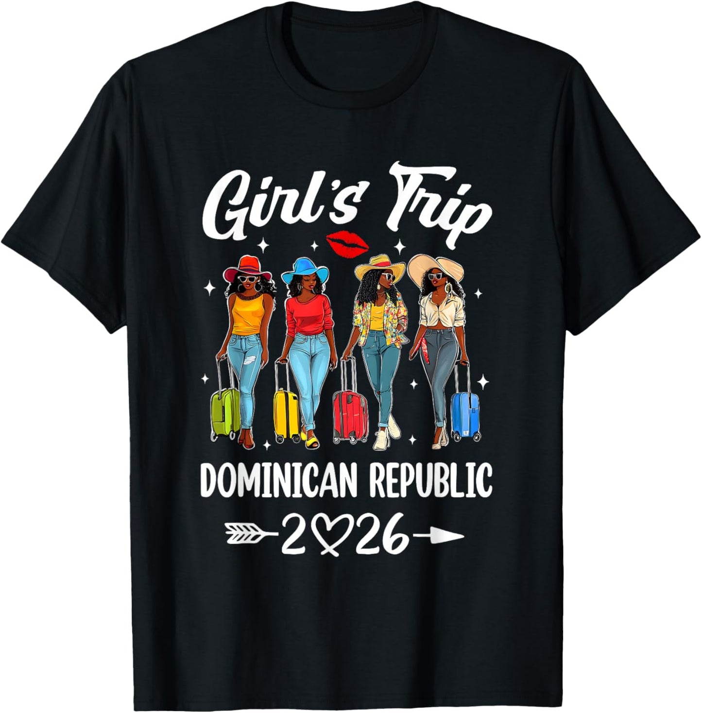 Dominican Republic Girls Trip 2026 Birthday Squad Women T-Shirt - T-Shirt | Black