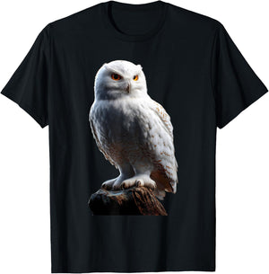 Snowy Owl Barn Eagle Arctic Owl Cute White Polar Owls T-Shirt - T-Shirt | Black