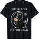 Sitting Still Plotting Chaos Calming Zen Black Cat Funny Art T-Shirt - T-Shirt | Black