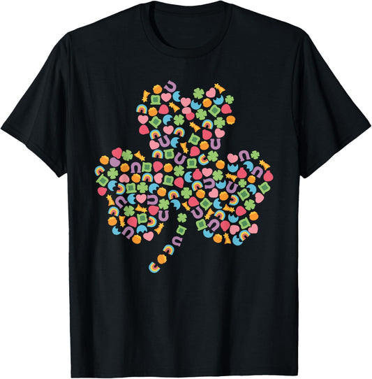 Groovy Lucky Charm Saint Patrick's Day Shamrock Irish Kids T-Shirt - T-Shirt | Black