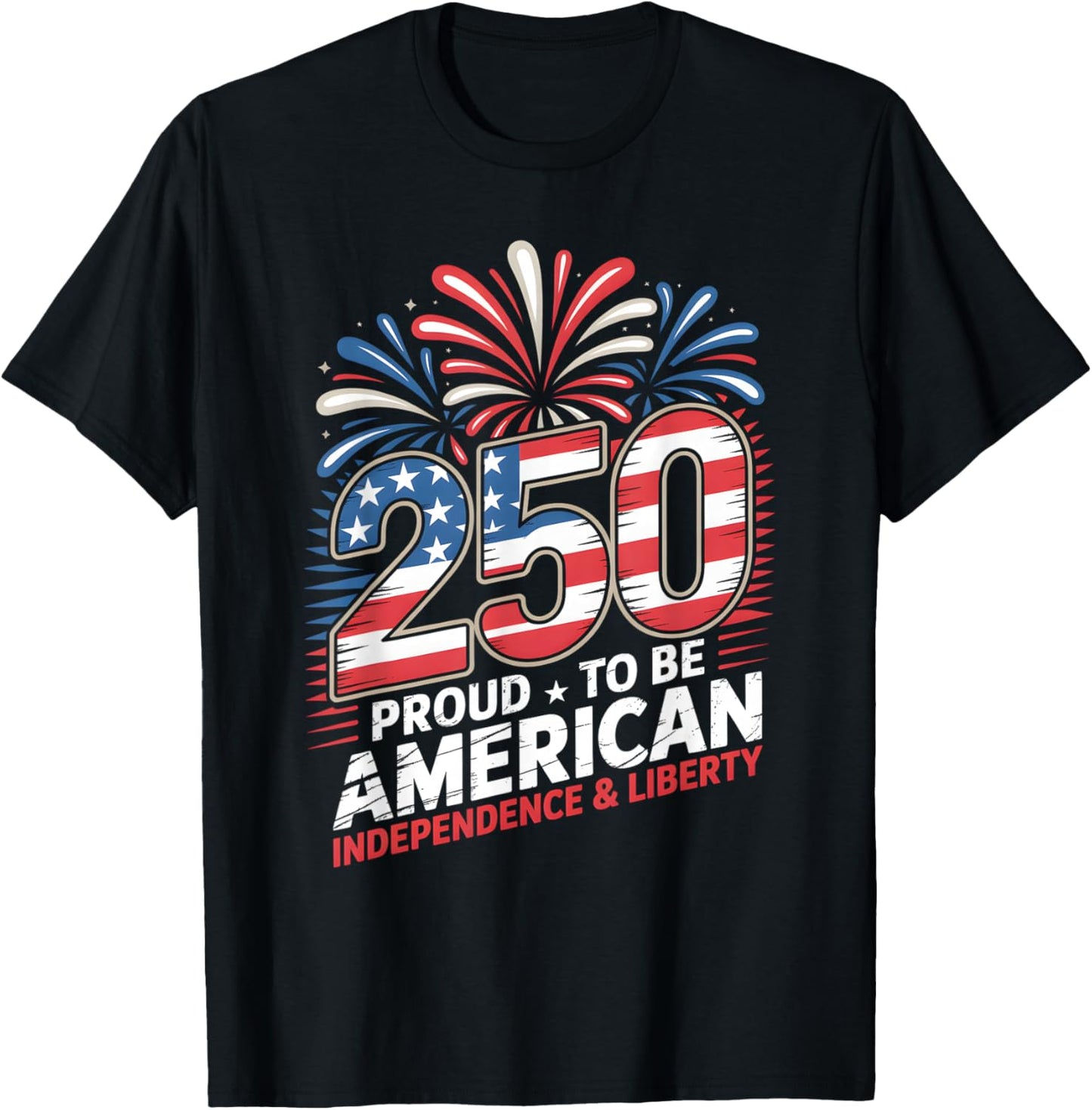 250 Years of Freedom | American 1776–2026 Patriotic T-Shirt - T-Shirt | Black