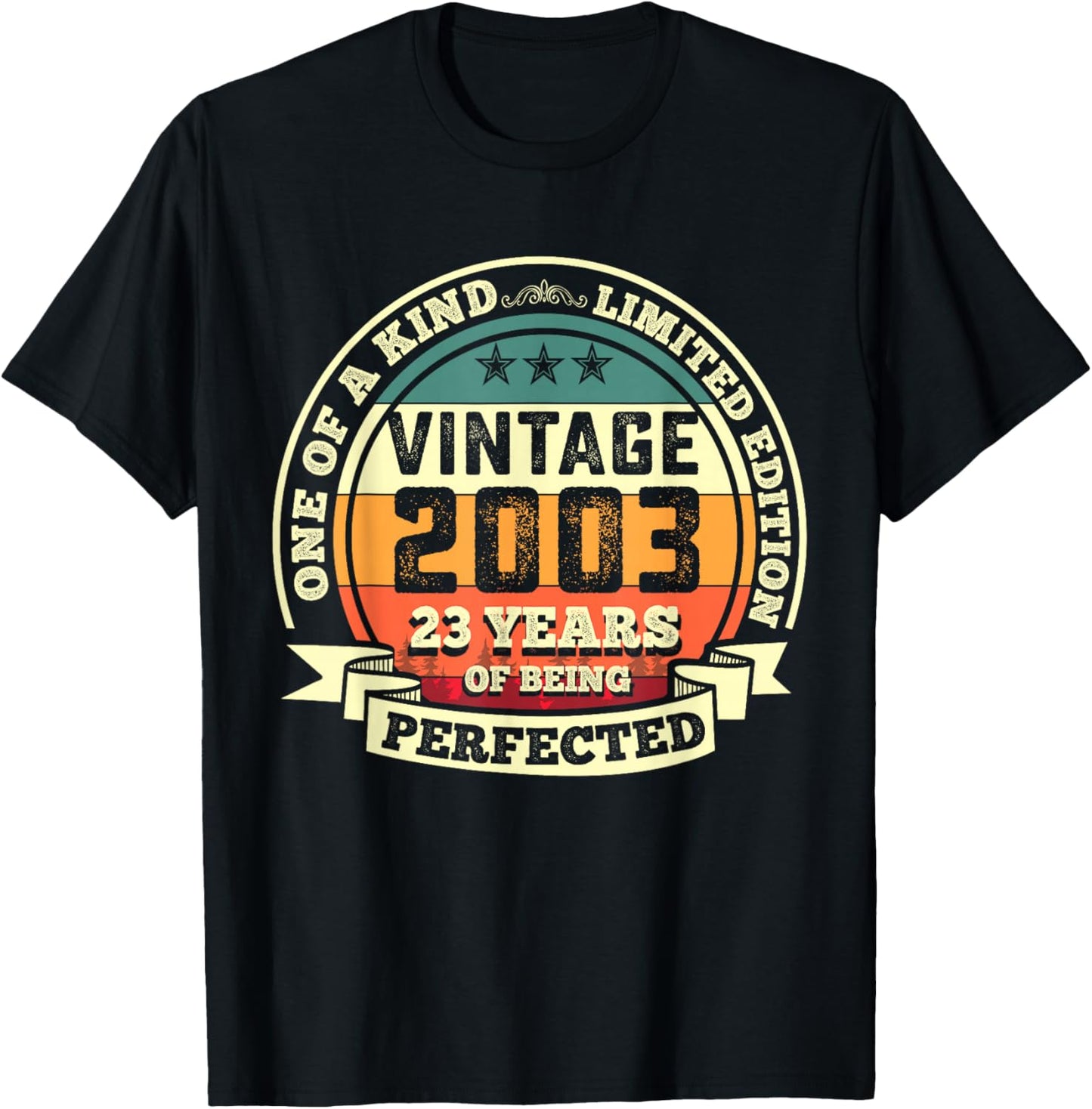 23rd Birthday Gift 23 Years of Being Perfected 23 Yrs Old T-Shirt - T-Shirt | Black