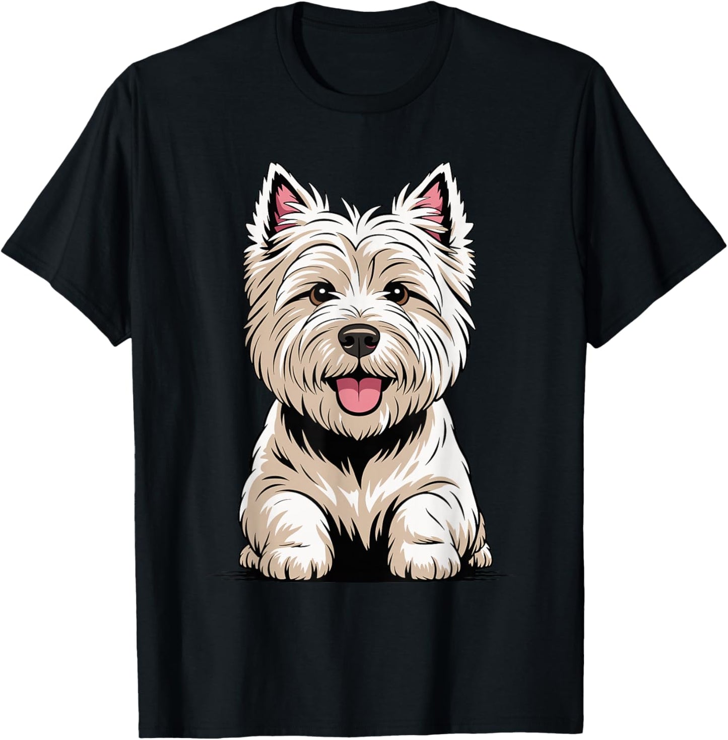 Cute Puppy Breed Artistic Westie West Highland White Terrier T-Shirt - T-Shirt | Black