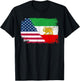 Vintage Persian American Flag USA Persia Roots Heritage T-Shirt - T-Shirt | Black