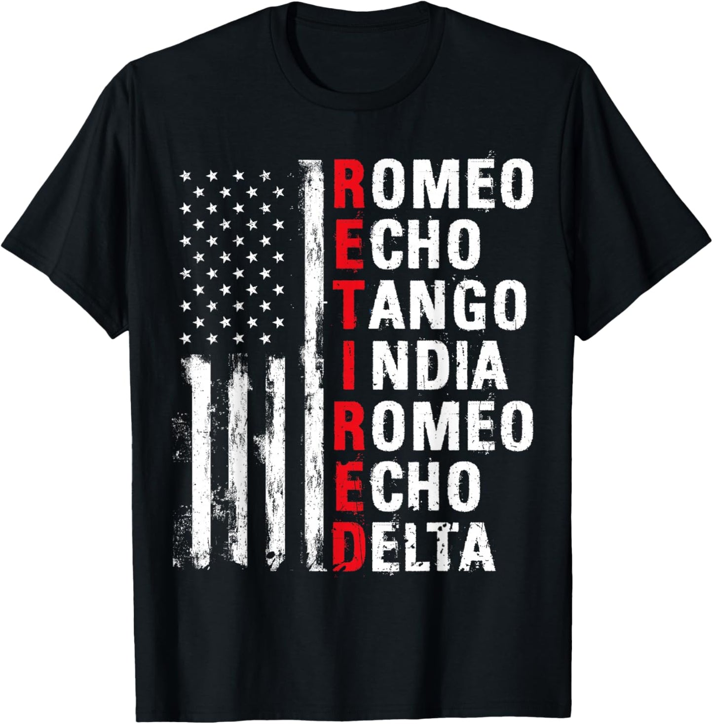 Retired Romeo Echo Tango India Romeo Echo Delta T-Shirt - T-Shirt | Black