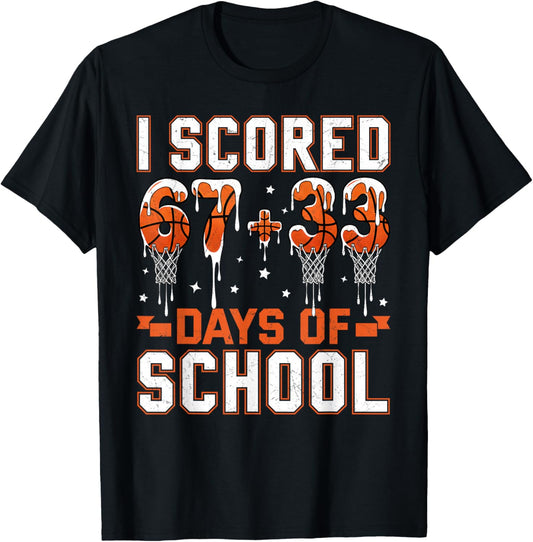 100 Days of School Basketball Drip 100th Day of School Boys T-Shirt - T-Shirt | Black