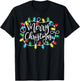 Merry Christmas Lights Xmas Family Matching Pajama Men Women T-Shirt - T-Shirt | Black