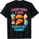 Funny Everything I Love Hurts My Tummy Cute Kawaii Food T-Shirt - T-Shirt | Black