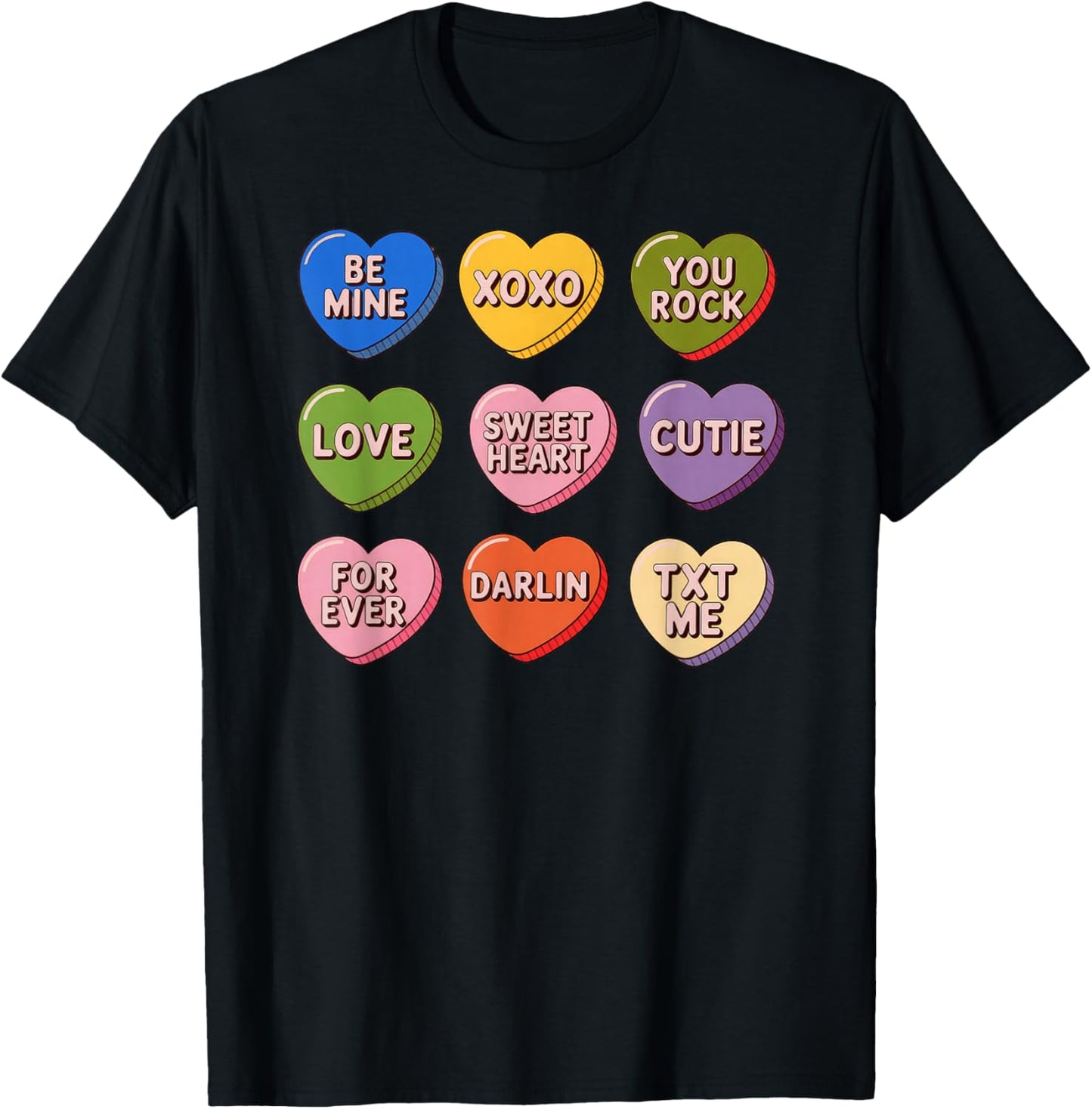 Valentine Hearts Candy be Mine T-Shirt - T-Shirt | Black