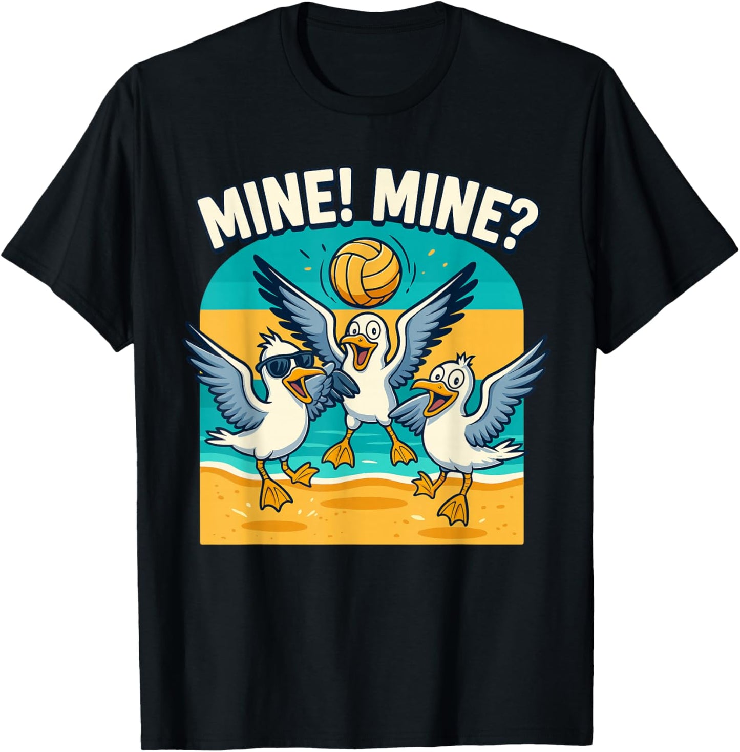 Volleyball Costume for Girls Women, Volleyball Seagull Mine T-Shirt - T-Shirt | Black