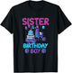 Sister of Birthday Boy Llama Pinata Bday Party Girls Kids T-Shirt - T-Shirt | Black
