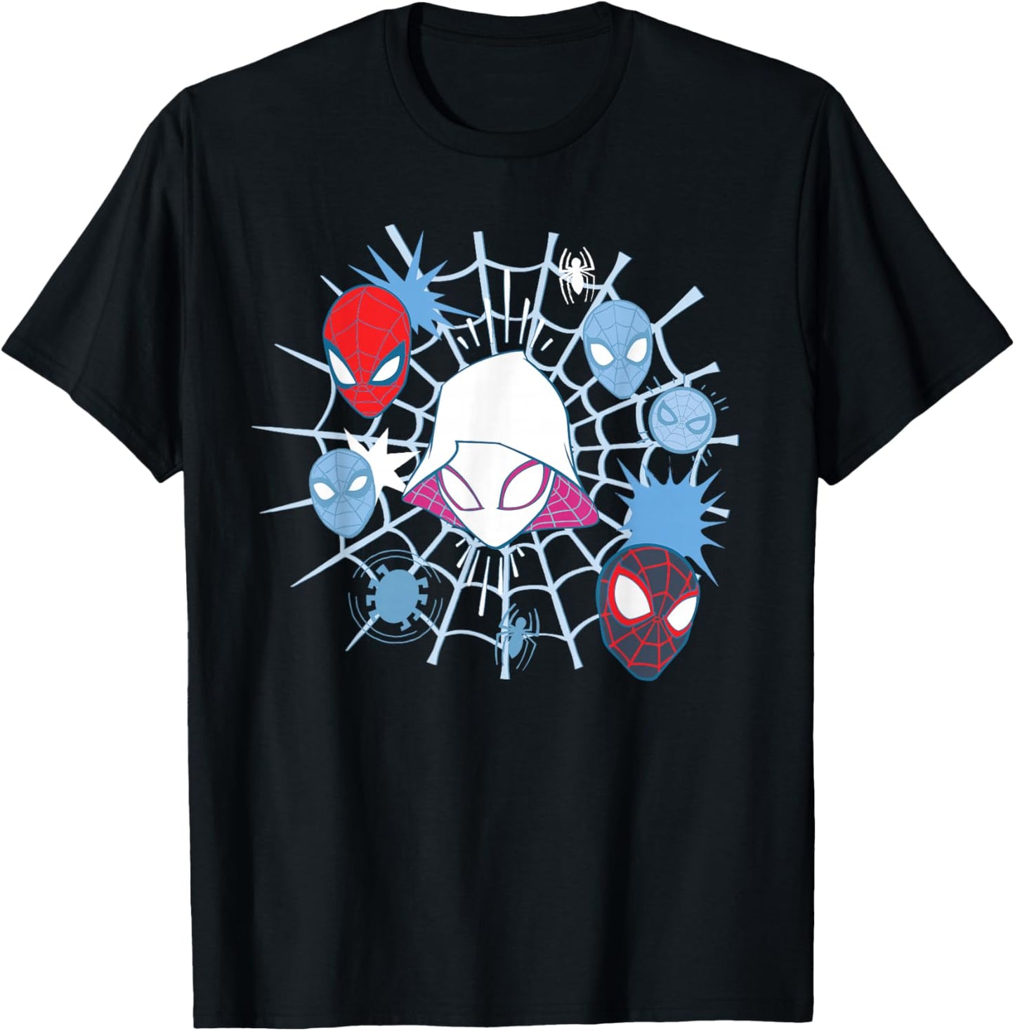 Marvel Ghost-Spider Team Spidey Big Face Collage T-Shirt - T-Shirt | Black