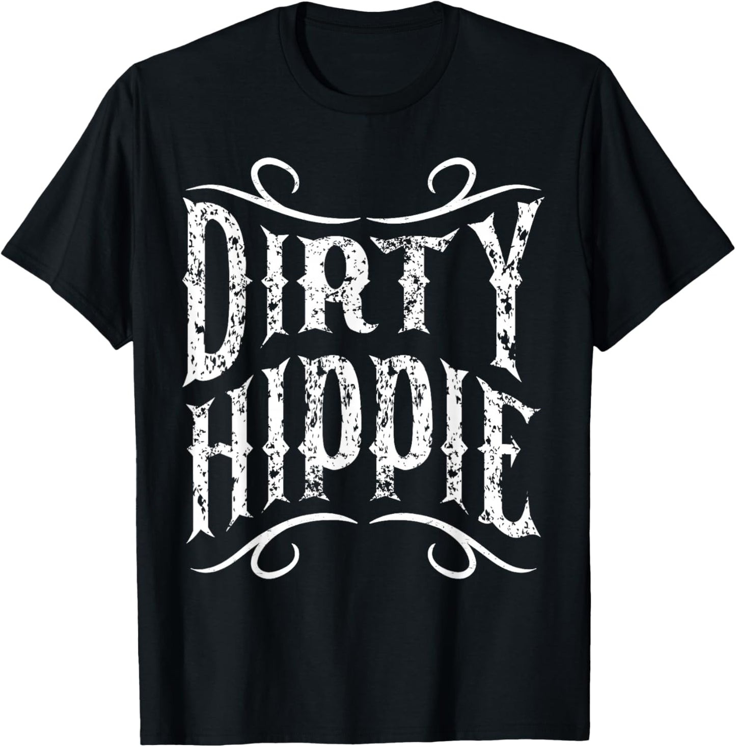 Vintage Dirty Hippie Peace Lover Gift Retro 60s 70s Costume T-Shirt - T-Shirt | Black