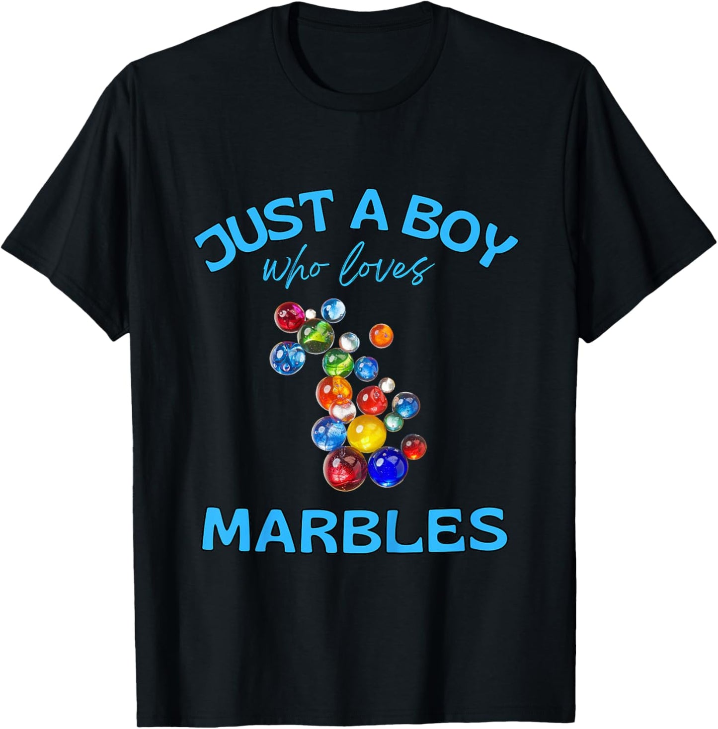 Kids Just a Boy Who Loves Marbles for Marble Players T-Shirt - T-Shirt | Black