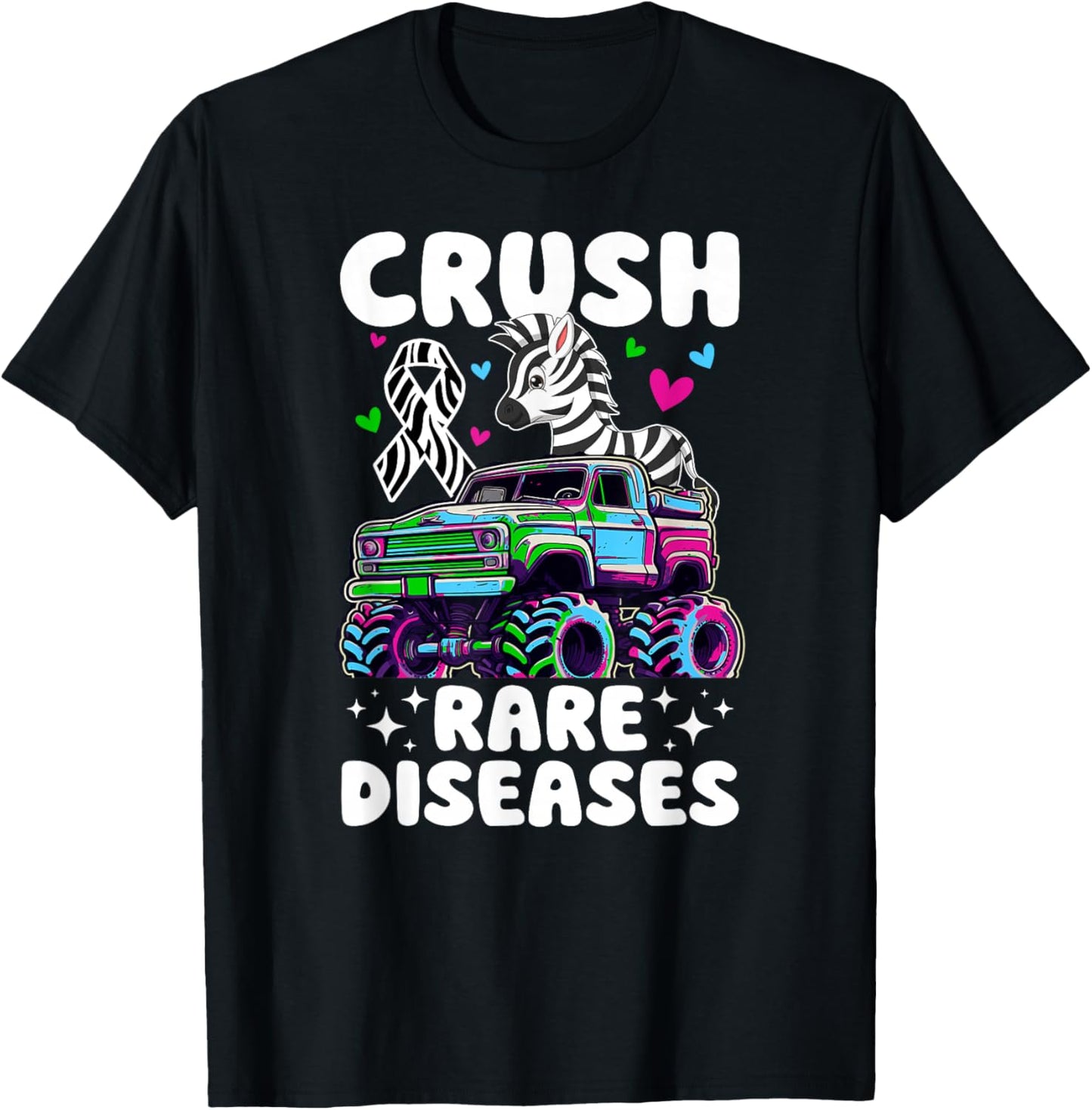 Crush Rare Disease Awareness Rare Disease Warrior T-Shirt - T-Shirt | Black