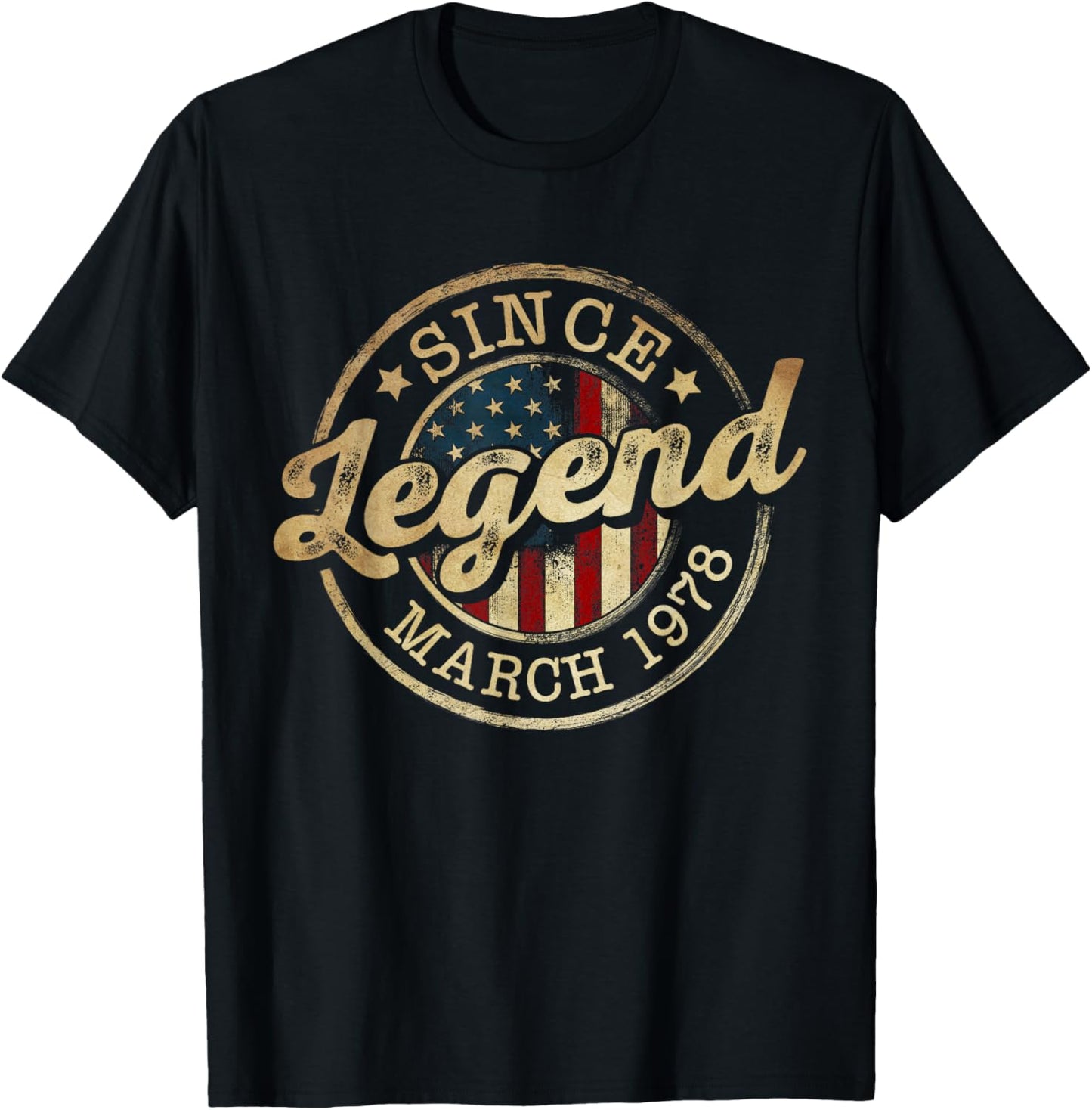 Legend Since March 1978 Vintage 48th Birthday Classic T-Shirt - T-Shirt | Black
