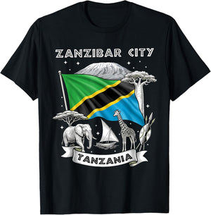 Zanzibar City Tanzania African Metropolis Graphic T-Shirt - T-Shirt | Black