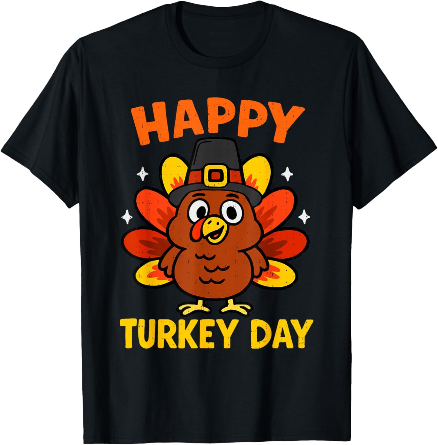 Happy Turkey Day Thanksgiving Party Costume Family Matching T-Shirt - T-Shirt | Black
