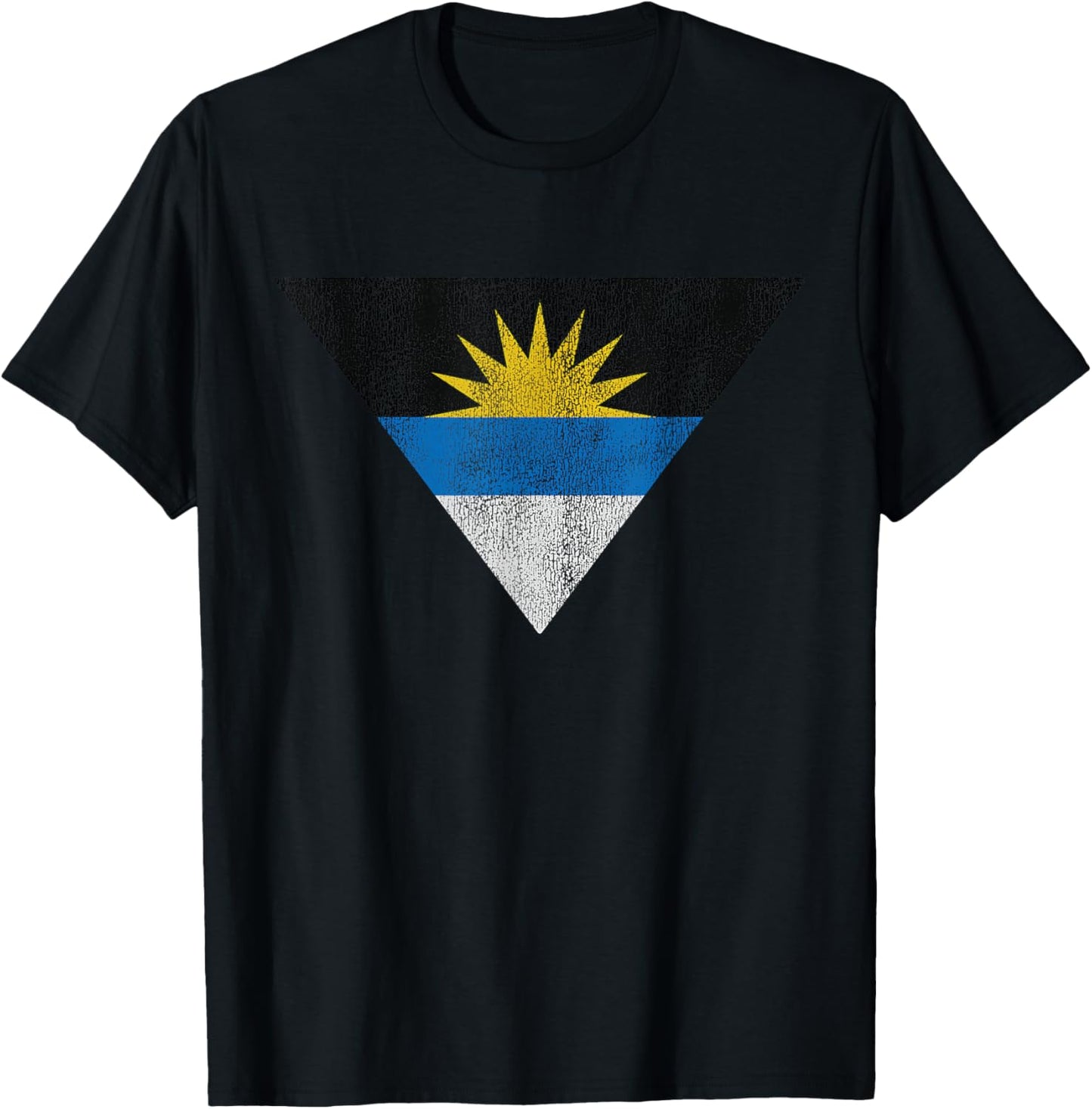 Retro Antigua and Barbuda Flag Souvenir T-Shirt - T-Shirt | Black