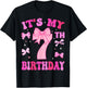 7th Birthday Girls Seven Years Old It's My 7 Bday T-Shirt - T-Shirt | Black