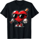 Valentines Day Baseball Heart Bat Sunglasses Men Boys Kids T-Shirt - T-Shirt | Black