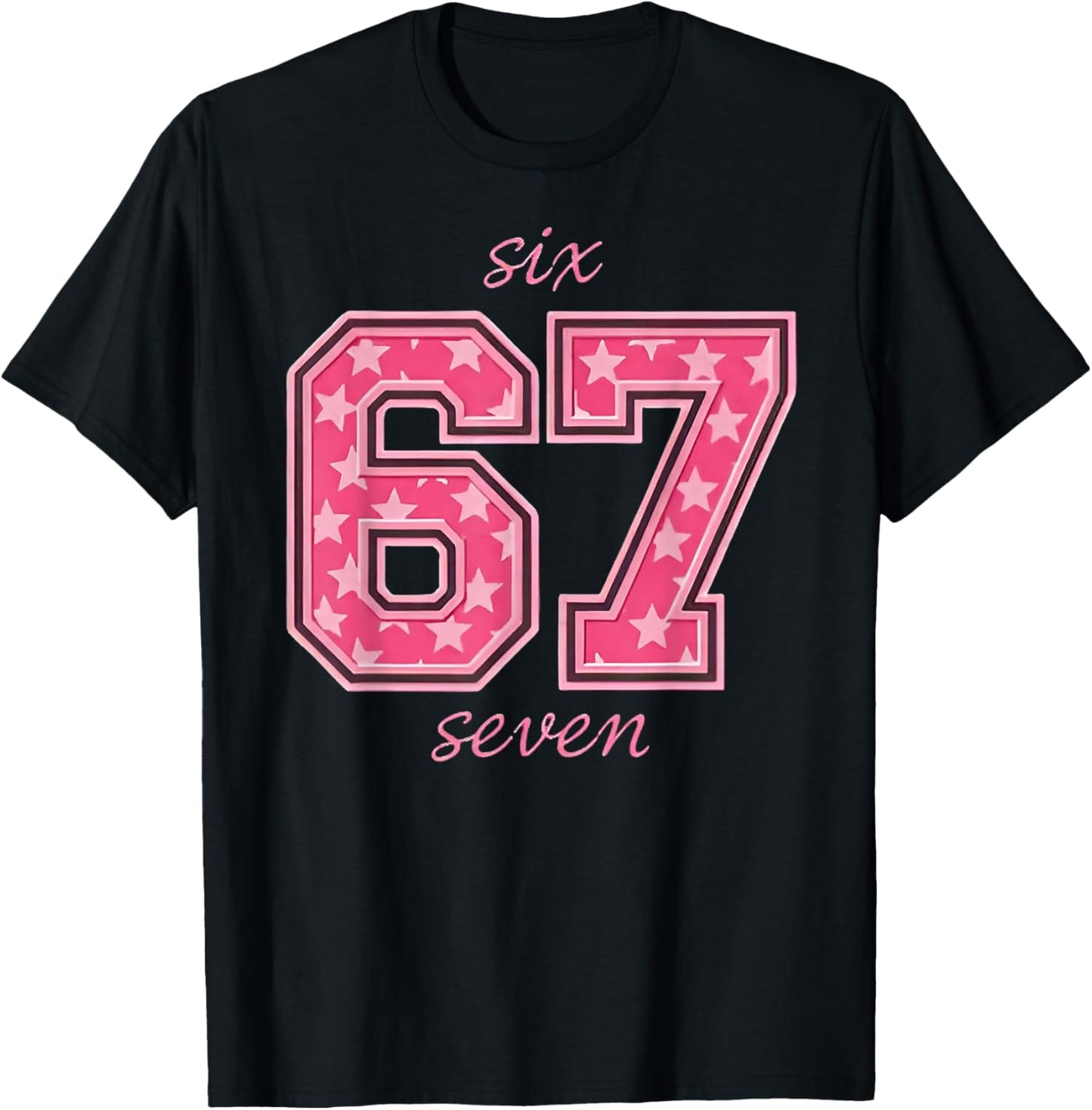 Six Seven Cool Meme 67 Funny Number T-Shirt - T-Shirt | Black