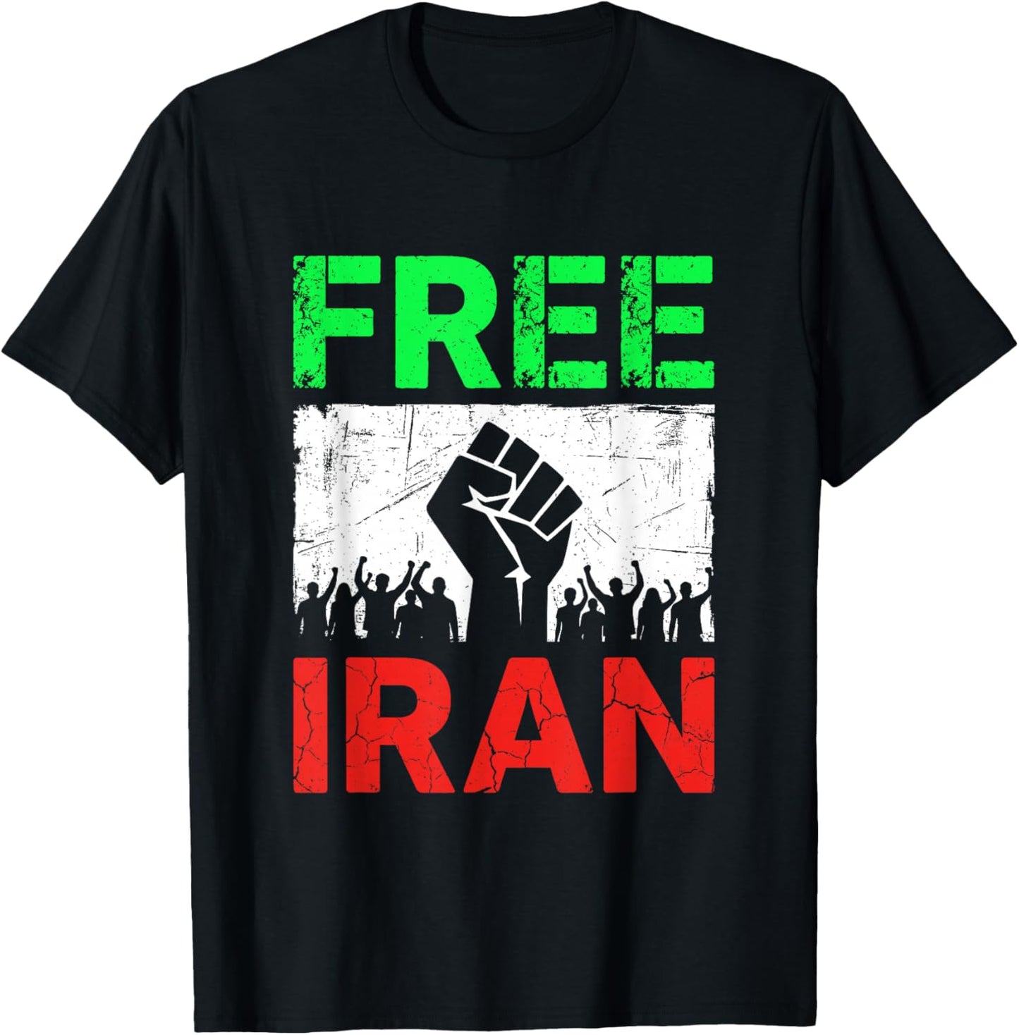 Free Iran T Iranian Flag Lion T-Shirt - T-Shirt | Black