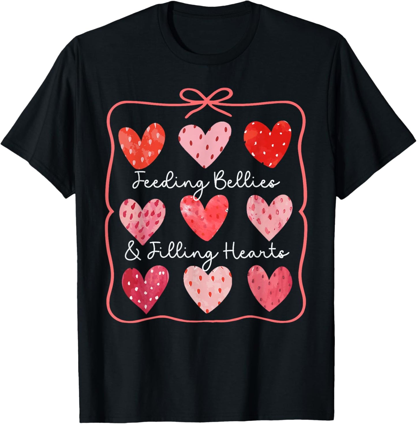 Lunch Lady Valentines Day Cafeteria Strawberry Sweethearts T-Shirt - T-Shirt | Black