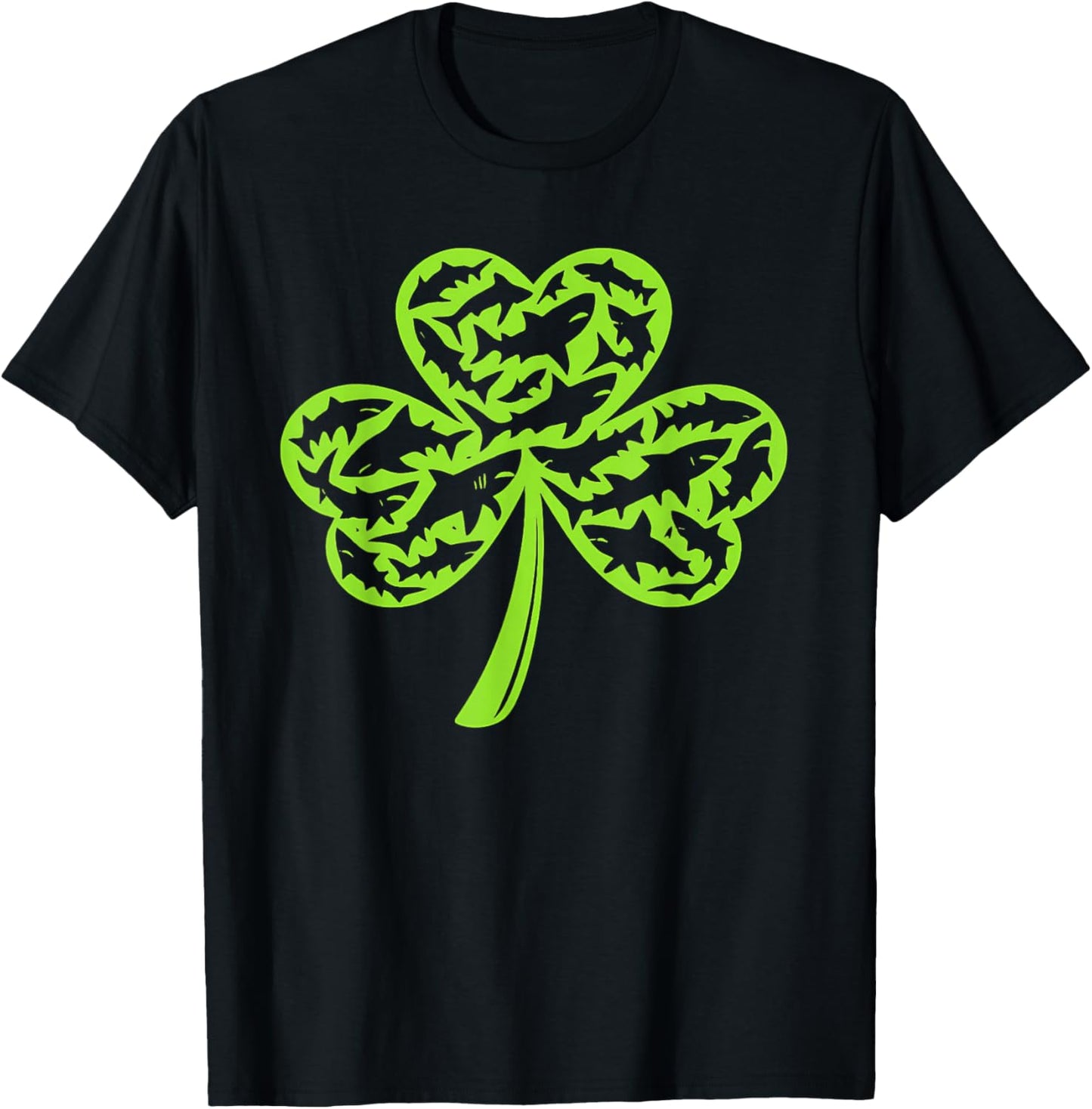 Shark St Patricks Day Boys Kids St Pats Sharks Shamrocks T-Shirt - T-Shirt | Black