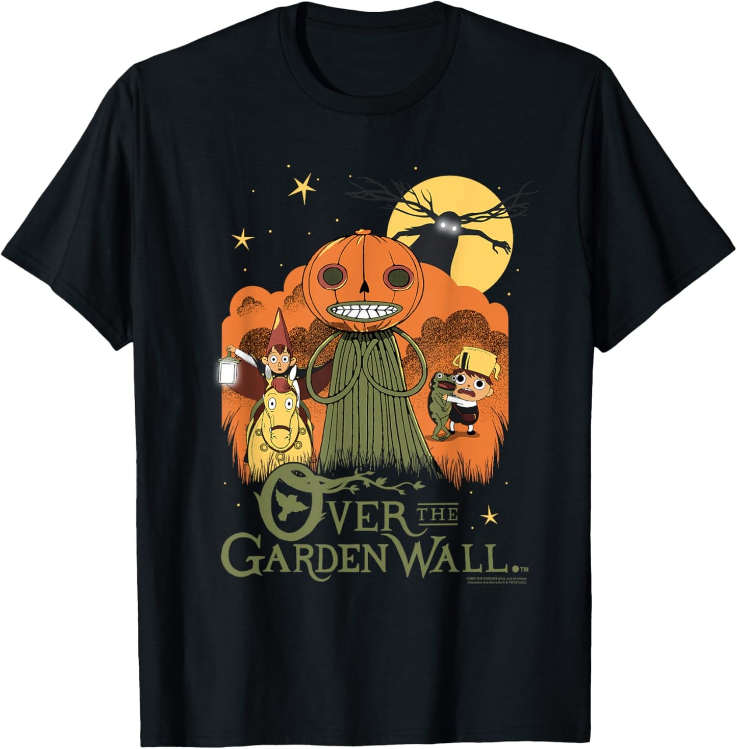 Over The Garden Wall Vintage Halloween Illustration Cartoon T-Shirt - T-Shirt | Black