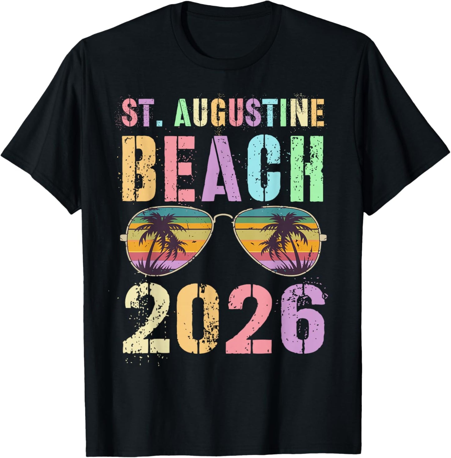 Cute ST Augustine Beach 2026 Vacation Swimming Trip Matching T-Shirt - T-Shirt | Black