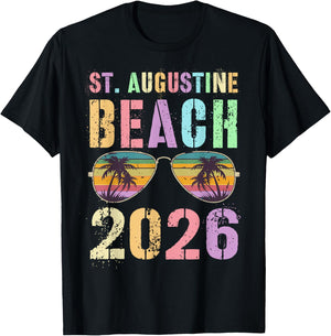 Cute ST Augustine Beach 2026 Vacation Swimming Trip Matching T-Shirt - T-Shirt | Black