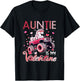 Auntie is My Valentine Unicorn Sunglasses On Monster Truck T-Shirt - T-Shirt | Black