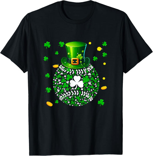 Baseball Ball St. Patrick's Day Costume Player Fan Team T-Shirt - T-Shirt | Black