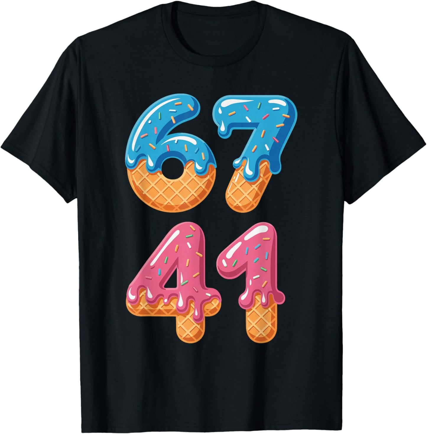 67 41 Funny Six Seven Forty One Gen Alpha Slang T-Shirt - T-Shirt | Black
