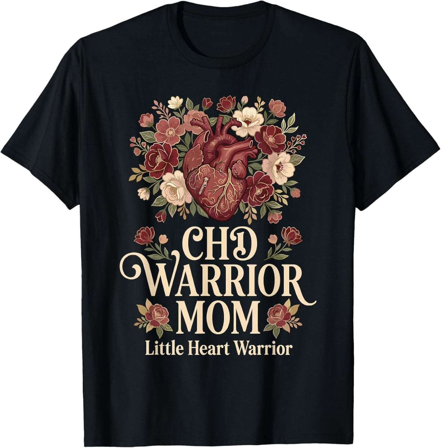 CHD Warrior Mom Congenital Heart Defect Disease Awareness T-Shirt - T-Shirt | Black